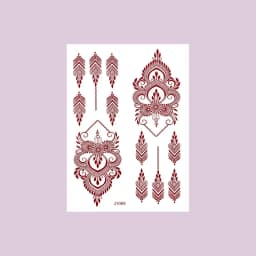 Waterproof Henna Tattoo Stickers for Women Flower Instant Fake Tattoo for Hand Temporary Tattoos for Wedding Party Festival