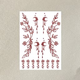 Waterproof Henna Tattoo Stickers for Women Flower Instant Fake Tattoo for Hand Temporary Tattoos for Wedding Party Festival