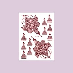 Waterproof Henna Tattoo Stickers for Women Flower Instant Fake Tattoo for Hand Temporary Tattoos for Wedding Party Festival