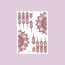 Waterproof Henna Tattoo Stickers for Women Flower Instant Fake Tattoo for Hand Temporary Tattoos for Wedding Party Festival