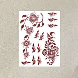 Waterproof Henna Tattoo Stickers for Women Flower Instant Fake Tattoo for Hand Temporary Tattoos for Wedding Party Festival