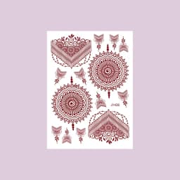 Waterproof Henna Tattoo Stickers for Women Flower Instant Fake Tattoo for Hand Temporary Tattoos for Wedding Party Festival