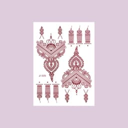 Waterproof Henna Tattoo Stickers for Women Flower Instant Fake Tattoo for Hand Temporary Tattoos for Wedding Party Festival