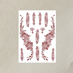 Waterproof Henna Tattoo Stickers for Women Flower Instant Fake Tattoo for Hand Temporary Tattoos for Wedding Party Festival