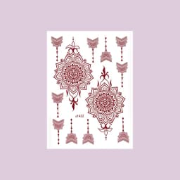 Waterproof Henna Tattoo Stickers for Women Flower Instant Fake Tattoo for Hand Temporary Tattoos for Wedding Party Festival