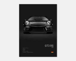 Pop Black And White German Luxury Sports Car Poster Wall Art 911 GT3 RS Turbo HD Oil On Canvas Print Garage Living Room Decor