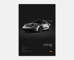 Pop Black And White German Luxury Sports Car Poster Wall Art 911 GT3 RS Turbo HD Oil On Canvas Print Garage Living Room Decor