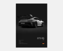 Pop Black And White German Luxury Sports Car Poster Wall Art 911 GT3 RS Turbo HD Oil On Canvas Print Garage Living Room Decor