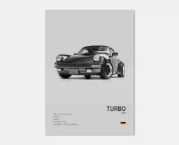 Pop Black And White German Luxury Sports Car Poster Wall Art 911 GT3 RS Turbo HD Oil On Canvas Print Garage Living Room Decor