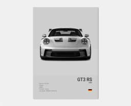 Pop Black And White German Luxury Sports Car Poster Wall Art 911 GT3 RS Turbo HD Oil On Canvas Print Garage Living Room Decor
