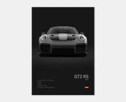 Pop Black And White German Luxury Sports Car Poster Wall Art 911 GT3 RS Turbo HD Oil On Canvas Print Garage Living Room Decor