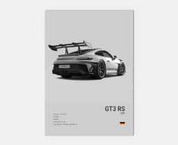 Pop Black And White German Luxury Sports Car Poster Wall Art 911 GT3 RS Turbo HD Oil On Canvas Print Garage Living Room Decor