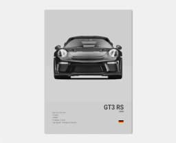 Pop Black And White German Luxury Sports Car Poster Wall Art 911 GT3 RS Turbo HD Oil On Canvas Print Garage Living Room Decor