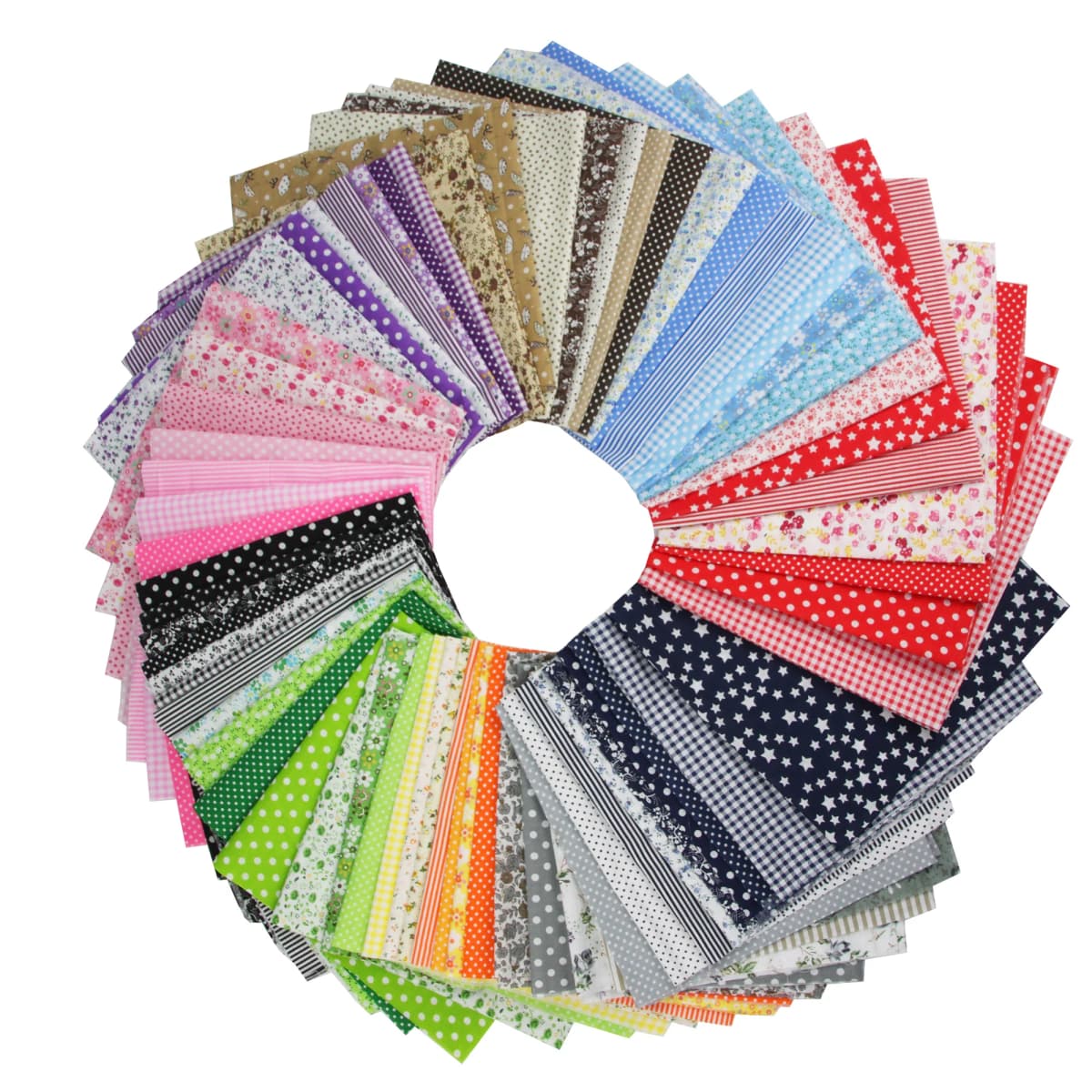 7PCS 25 X 25cm/50 X 50cm Squares Cotton Craft Fabric Cloths for DIY Bundle Patchwork Quilting Sewing Scrapbooking Art Craft