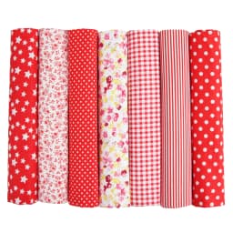 7PCS 25 X 25cm/50 X 50cm Squares Cotton Craft Fabric Cloths for DIY Bundle Patchwork Quilting Sewing Scrapbooking Art Craft