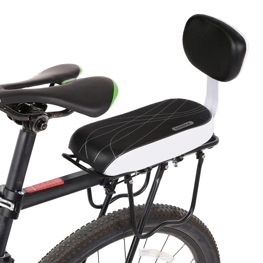 Bicycle Back Seat Bicycle Child Seat Cover Bike Rack Rest Cushion With Back Saddle Cycle Accessories Parts Bicicleta PU Leather