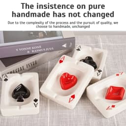 European Poker Ashtray Red Heart A Creative Porcelain Ashtray Fashion Trend Household Merchandises Desk Cleaning Household Items