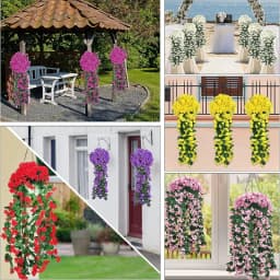 1PC Artificial Flowers Silk Violet Wall Hanging Wedding Scene Decor Home Potting Outdoor Garden Party Festival DIY Gifts Hotsale