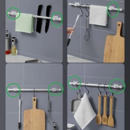 2/4PCS Curtain Rod Brackets Self Adhesive Curtain Rod Holder Hooks Nail Free Adjustable Curtain Rod Hooks Curtain Hangers