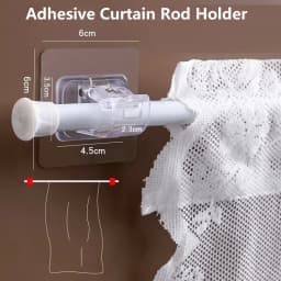 2/4PCS Curtain Rod Brackets Self Adhesive Curtain Rod Holder Hooks Nail Free Adjustable Curtain Rod Hooks Curtain Hangers
