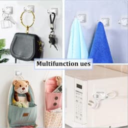 2/4PCS Curtain Rod Brackets Self Adhesive Curtain Rod Holder Hooks Nail Free Adjustable Curtain Rod Hooks Curtain Hangers