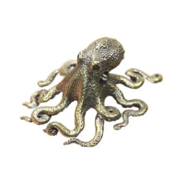 Brass Octopus Home Decoration Antique Copper Animal Figurines Miniatures Desk Ornament Accessories Creative Table Tea Pets Craft