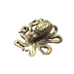 Brass Octopus Home Decoration Antique Copper Animal Figurines Miniatures Desk Ornament Accessories Creative Table Tea Pets Craft