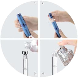 4PCS+6 Accessories Perfume Atomizer Refillable with 5 Spray Bottles, 2 Aluminum Funnel, 2 Dispensing Shenanigans, 2 Spring Straw