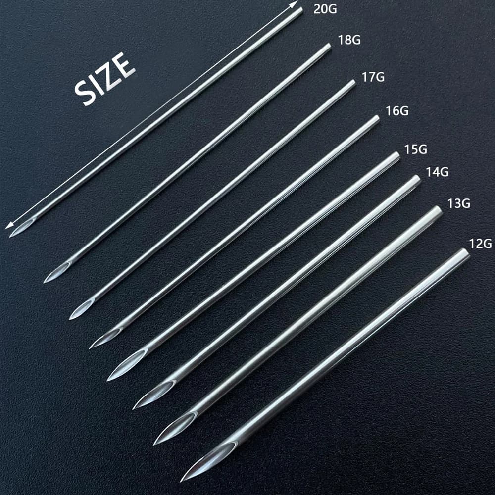20/100PCS Body Piercing Tool 12 14 16G Sterile Steel Disposable Ear Nose Navel Nipple Lip Piercing Needles