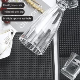 Bar Mat Rubber Coffee Bar Mats Anti-slip PVC Cup Mat Waterproof Heat Resistant Drain Mat for Bar Cafe Barista Cocktail Bartender