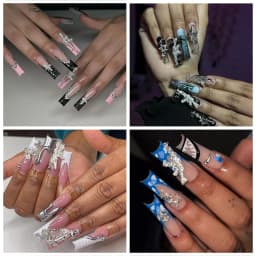 44PCS Gun Nail Charms Nail Art Rhinestone Alloy Gun Dollar Sign Star Nail Luxury Decoration for Acrylic Nails Accessories