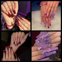 44PCS Gun Nail Charms Nail Art Rhinestone Alloy Gun Dollar Sign Star Nail Luxury Decoration for Acrylic Nails Accessories