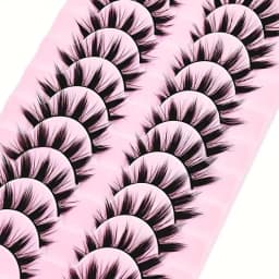10 Pairs of False Eyelashes, Thick Eyelash Extensions, Reusable Eyelash Eye Makeup Tools (10 Pairs)