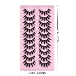 10 Pairs of False Eyelashes, Thick Eyelash Extensions, Reusable Eyelash Eye Makeup Tools (10 Pairs)
