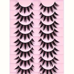 10 Pairs of False Eyelashes, Thick Eyelash Extensions, Reusable Eyelash Eye Makeup Tools (10 Pairs)