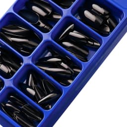 100Pcs Black Almond False Nails Acrylic Press On Nail Reusable French Full Cover Stiletto Fake Nails Tips Extension For Women