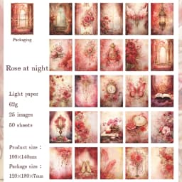 50 pieces of vintage scrapbooking material paper handmade tent DIY collage decoration background craft paper