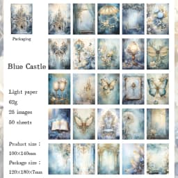 50 pieces of vintage scrapbooking material paper handmade tent DIY collage decoration background craft paper