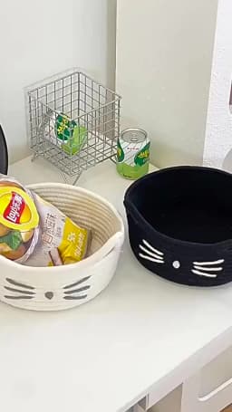 Convenient Woven Storage Basket Bedroom Kids Toy Sundries Desktop Organizer Box Space-Saving Laundry Small Items Decorative Bins