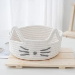 Convenient Woven Storage Basket Bedroom Kids Toy Sundries Desktop Organizer Box Space-Saving Laundry Small Items Decorative Bins