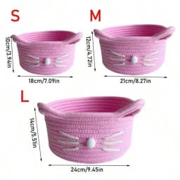Convenient Woven Storage Basket Bedroom Kids Toy Sundries Desktop Organizer Box Space-Saving Laundry Small Items Decorative Bins