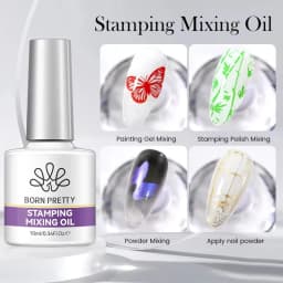 BORN PRETTY 10ml Stamping Mixing Oil Printing Tool Painting Gel Stamping Polish Nail Art Powder Mixing And Apply Nail Powder