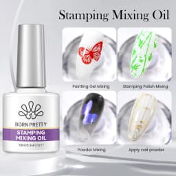BORN PRETTY 10ml Stamping Mixing Oil Printing Tool Painting Gel Stamping Polish Nail Art Powder Mixing And Apply Nail Powder
