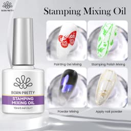 BORN PRETTY 10ml Stamping Mixing Oil Printing Tool Painting Gel Stamping Polish Nail Art Powder Mixing And Apply Nail Powder