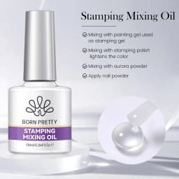 BORN PRETTY 10ml Stamping Mixing Oil Printing Tool Painting Gel Stamping Polish Nail Art Powder Mixing And Apply Nail Powder