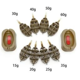 Outdoor Inline Method Feeder Mould Bait Thrower Bait Plumb Set Carp Fishing Bait Holder Tool Feeders 1PC/4PCS
