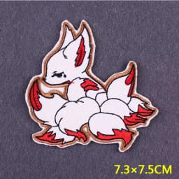 Anime Patch Embroidered Patches For Clothing Stickers DIY Fox Hook Loop Stripes Cartoon Patch Iron On Patches On Clothes Decor