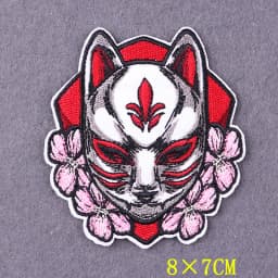 Anime Patch Embroidered Patches For Clothing Stickers DIY Fox Hook Loop Stripes Cartoon Patch Iron On Patches On Clothes Decor
