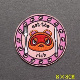 Anime Patch Embroidered Patches For Clothing Stickers DIY Fox Hook Loop Stripes Cartoon Patch Iron On Patches On Clothes Decor