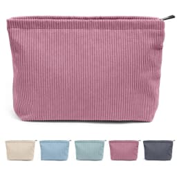 Corduroy Travel Cosmetic Bag Portable Makeup Storage Bag Purses Women Large Capacity Zipper Make Up Organizer Storage Clutch